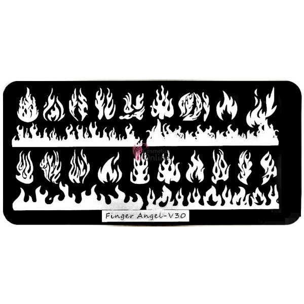 Matrita de Unghii din metal dreptunghiulara 6x12cm V30 - 43373 Model Flacara